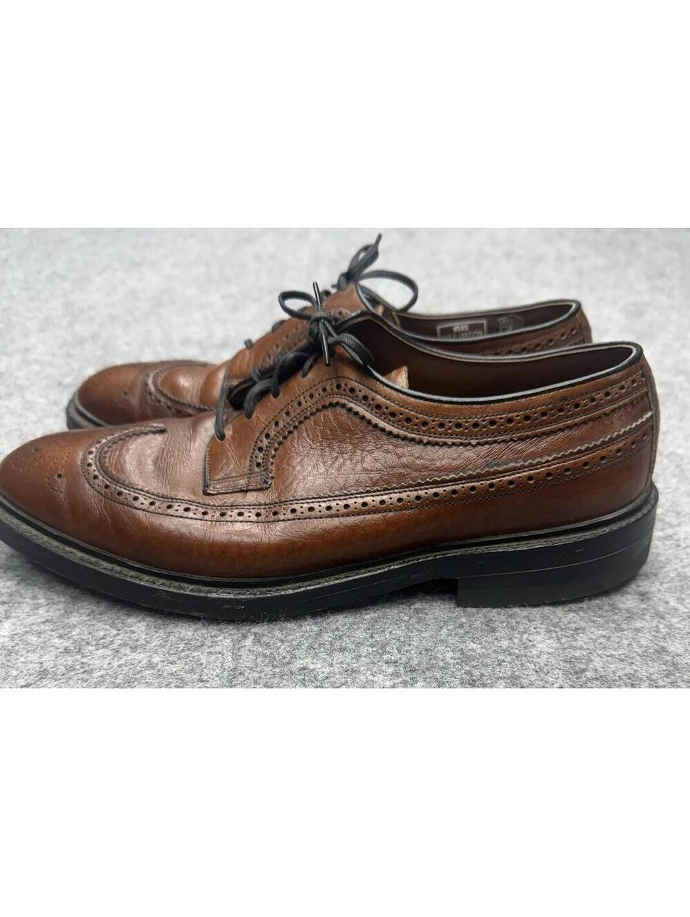 HY-TEST, Brown Leather, Wing-Tip, Steel-Toe, Work Shoes Men's 8.5 D  EUC